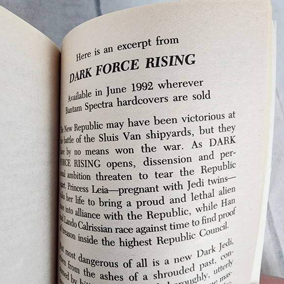 Star Wars Volume 1 Heir to the Empire Vintage 1992 Paperback Novel Timothy Zahn - Picture 11 of 13